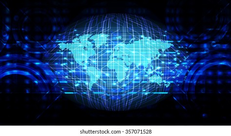 dark blue color Light Abstract Technology background for computer graphic website internet and business.circuit.illustration.digital.infographics.binary code. www.vector.motion move blur. World map