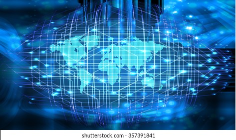 dark blue color Light Abstract Technology background for computer graphic website internet and business.circuit.illustration.digital.infographics.binary code. www.vector.motion move blur. World map
