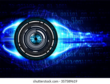 dark blue color Light Abstract Technology background for computer graphic website internet and business. circuit. illustration. digital. infographics. motion. code. www. vector.Spark eye scan virus