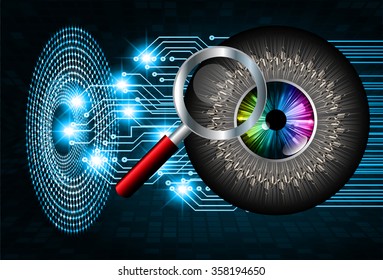 dark blue color Light Abstract Technology background for computer graphic website internet and business. circuit. illustration. digital. infographics. binary code. eye. Global. scan virus