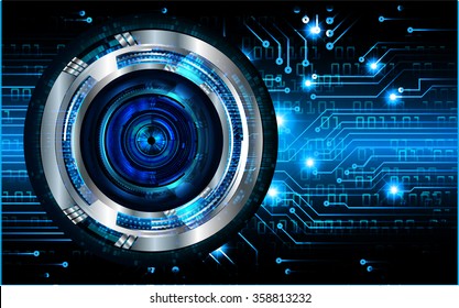 Dark blue color Light Abstract Technology background for computer graphic website internet and business. circuit. vector illustration. infographics. motion move blur.neon. pixel. eye. scan virus