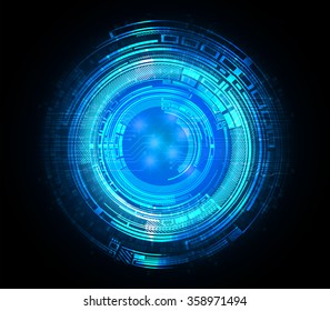 Color azul oscuro Tecnología de resumen claro fondo para el sitio web gráfico de ordenador Internet y negocios. circuito. ilustración vectorial. infografías. movimiento blur.neon. píxel. ojo. examinar virus