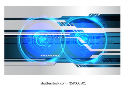 Dark blue color Light Abstract Technology background for computer graphic website internet and business. circuit. vector illustration. infographics. motion move blur.neon. pixel. eye. scan virus