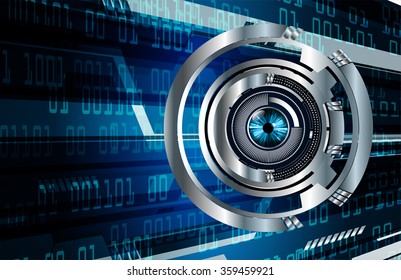Dark blue color Light Abstract Technology background for computer graphic website internet and business. circuit. vector illustration. infographics. motion move blur.neon. pixel. eye scan virus