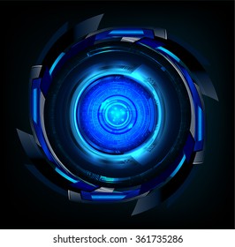 dark blue color Light Abstract Technology background for computer graphic website internet and business. circuit. illustration. digital. infographics. binary code. eye scan virus