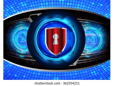 Dark blue color Light Abstract Technology background for computer graphic website internet and business. circuit. vector illustration. infographics. motion move blur.neon. pixel. eye scan virus key
