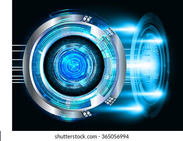 Dark blue color Light Abstract Technology background for computer graphic website internet and business. circuit. illustration. infographics. motion move blur.neon. pixel. vector eye