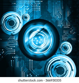 dark blue color Light Abstract Technology background for computer graphic website internet and business. circuit. illustration.digital.infographics. binary code. www.vector.motion. eye scan virus