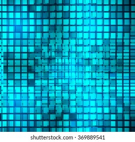 Dark blue color Light Abstract pixels Technology background for computer graphic website internet. circuit board. text box. Mosaic, table