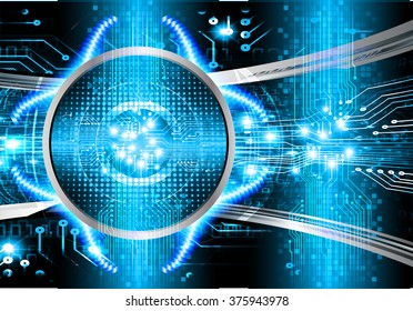 Dark blue color Light Abstract Technology background for computer graphic website internet and business. circuit. vector illustration. infographics. motion move blur.neon. pixel. eye scan virus