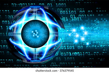 Dark blue color Light Abstract Technology background for computer graphic website internet and business. circuit. vector illustration. infographics. motion move blur.neon. pixel. eye scan virus