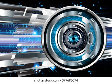 Dark blue color Light Abstract Technology background for computer graphic website internet and business. circuit. vector illustration. infographics. motion move blur.neon. pixel. eye scan virus