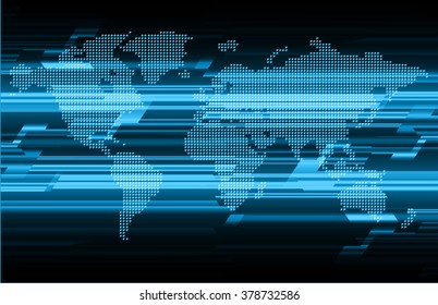 dark blue color Light Abstract Technology background for computer graphic website internet and business.circuit.illustration.digital.infographics.binary code. www.vector.motion move blur. World map
