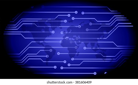 dark blue color Light Abstract Technology background for computer graphic website internet and business.circuit.illustration.digital.infographics.binary code. www.vector.motion move blur. World map