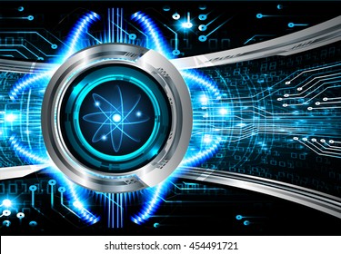 Dark blue color Light Abstract Technology background for computer graphic website internet.circuit. illustration.Nuclear,proton,neutron,nucleus. atom. molecular.Spark ray beam aura