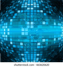 Dark blue color Light Abstract pixels Technology background for computer graphic website internet. circuit board. text box. Mosaic, table