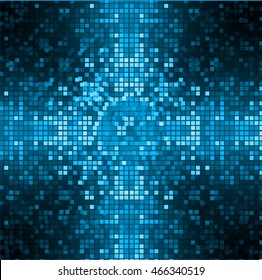 Dark blue color Light Abstract pixels Technology background for computer graphic website internet. circuit board. text box. Mosaic, table