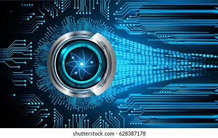 Dark blue color Light Abstract Technology background for computer graphic website internet.circuit. illustration. Nuclear ,atom molecular.