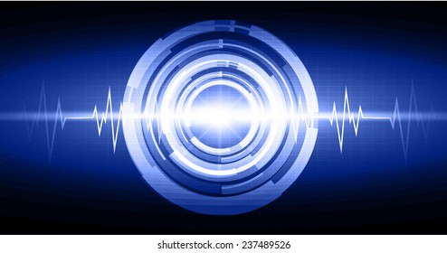 Dark blue color pulse Light Abstract Technology pixels background for computer graphic website and internet, 