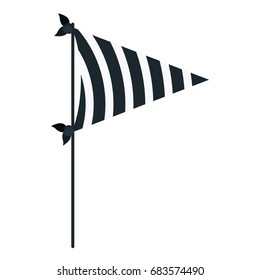 dark blue color silhouette decorative flags party with diagonal lines inside for celebration vector illustration