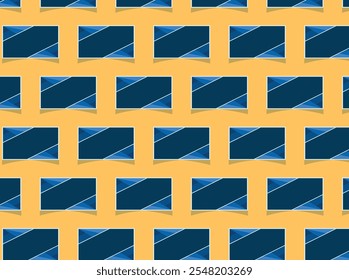 DARK BLUE COLOR SQAURE SHAPE VECTOR SEAMLESS COVER BACKGROUND PATTERN WITH ORANGE BACKGROUND