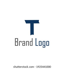 dark blue color T letter logo