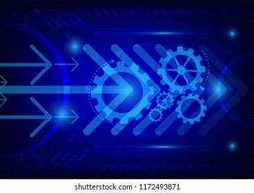  Dark blue color vector background. Digital technology abstract background concept