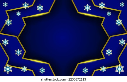Dark blue color winter and christmas background with snowflakes