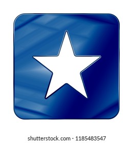 Dark Blue Colored Metal Chrome web icon star. Vector illustration. Interface, multimedia icon.