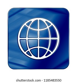 Dark Blue Colored Metal Chrome web icon. Vector illustration. Interface, multimedia icon.