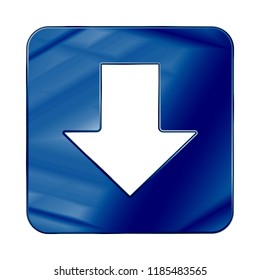 Dark Blue Colored Metal Chrome web icon arrow. Vector illustration. Interface, multimedia icon.