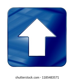Dark Blue Colored Metal Chrome web icon arrow. Vector illustration. Interface, multimedia icon.