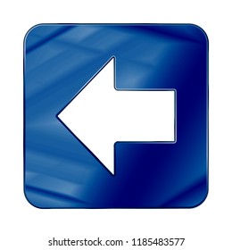 Dark Blue Colored Metal Chrome web icon arrow. Vector illustration. Interface, multimedia icon.