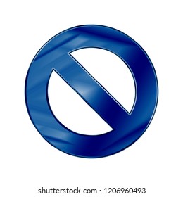 Dark Blue Colored Metal Chrome web icon cancel. Vector illustration. Interface, multimedia icon.
