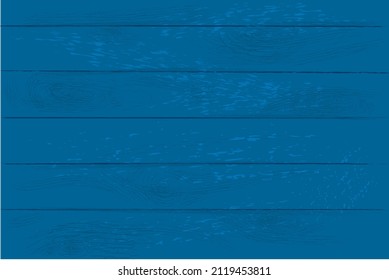 Dark blue colored old wood board, beautiful natural wood background hand-drawn in vector, textured and scrathed. This authentic template is suitable for any design in vintage or any other style. 