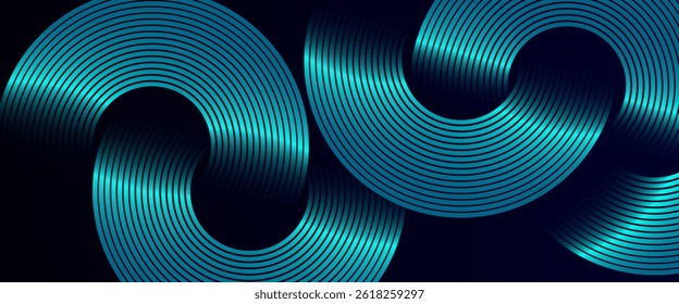 Fondo abstracto del gradiente del color azul oscuro con las líneas geométricas del círculo de las Formas Ilustración vectorial de fondo del diseño. Gráfico digital de alta calidad. Perfecto para obras de arte modernas, telón de fondo, Plantillas.