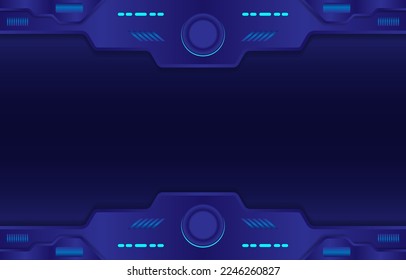 Dark blue control panel abstract modern technology futuristic interface HUD vector design. HUD futuristic frame. Game target borders, sci-fi empty banners for text, menu technology interface.