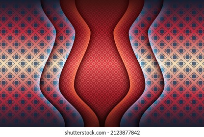 Dark blue corporate abstract material with glowing red glossy lights tech graphic banner design . Vector High contrast business presentation corporate background