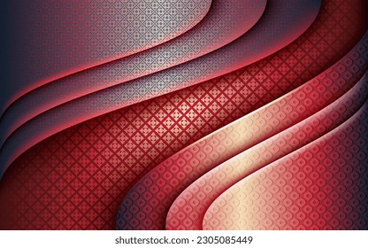 Dark blue corporate abstract material with glowing red glossy lights tech graphic banner design . Vector High contrast business presentation corporate background