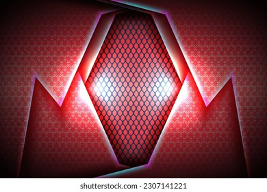 Dark blue corporate abstract material with glowing red glossy lights tech graphic banner design . Vector High contrast business presentation corporate background