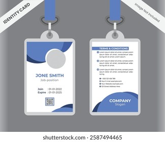 Dark blue corporate ID card template