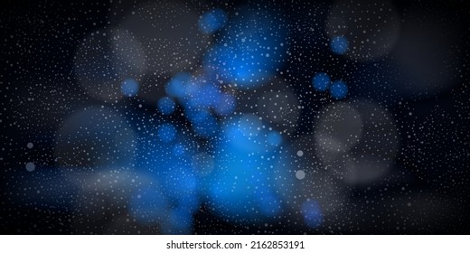 Dark Blue Cosmic Nebula, Deep Outer Space, Cosmos Concept, Texture, Background - Abstract Illustration in Editable Vector Format