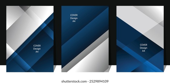 Dark blue cover design. Modern cover with blue line gradation. Blue abstract background, suit for cover, banner, flyer, invitation card, company profile, wallpaper, social media promotion, etc