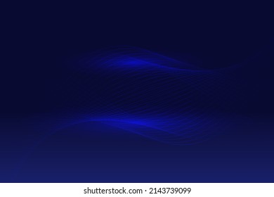 Dark Blue curve wave background.