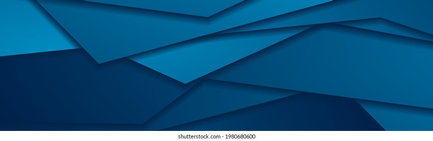 Dark blue curved stripes abstract corporate banner design. Geometric vector background