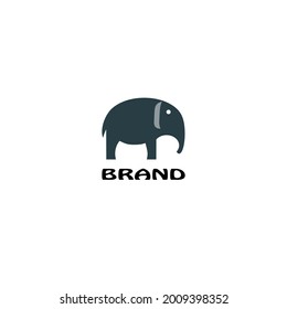 Dark blue cute elephant logo. Simple elephant logo. Elephant logo vector illustration, elephant logo design