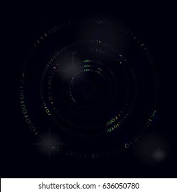 Dark blue cyber security concept background. Abstract vector illustration.