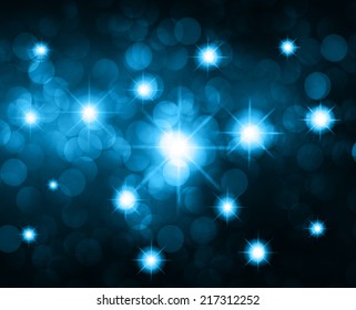 Dark blue Defocused Light, Flickering Lights, Vector abstract festive background with bokeh defocused lights. star.
