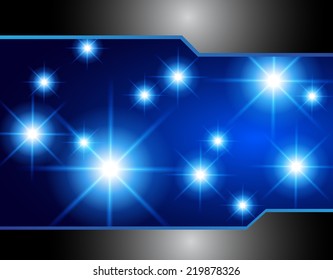 Dark blue defocused Light, Flickering Lights, Vector abstract festive background with bokeh defocused lights. universe, galaxies, stars.