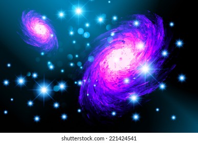 dark blue Defocused Light, Flickering Lights, Vector abstract festive background with bokeh defocused lights. Universe, galaxies, stars. 